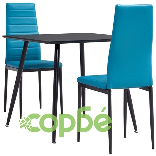 Трапезен комплект от 3 части, изкуствена кожа, морскосиньо ➤ топ цена ➤ sorbe.bg