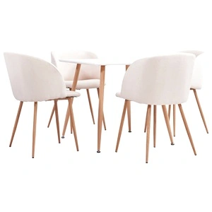 Трапезен комплект, 5 части, текстил, кремав