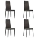 3054067  5 Piece Dining Set Faux Leather Grey(248311+282582)