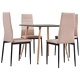3054071  5 Piece Dining Set Faux Leather Cappuccino(248311+282586)