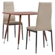 3054110  3 Piece Dining Set Faux Leather Cappuccino(248314+282585)