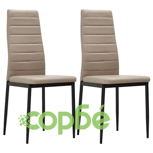 3054110  3 Piece Dining Set Faux Leather Cappuccino(248314+282585) ➤ топ цена ➤ sorbe.bg