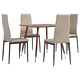 3054111  5 Piece Dining Set Faux Leather Cappuccino(248314+282586)