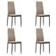 3054111  5 Piece Dining Set Faux Leather Cappuccino(248314+282586)