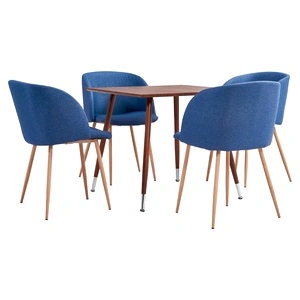 Трапезен комплект, 5 части, текстил, син