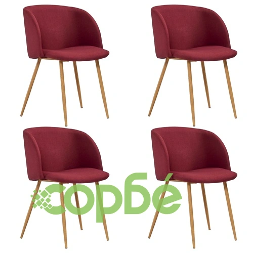 Трапезен комплект, 5 части, текстил, виненочервен ➤ топ цена ➤ sorbe.bg