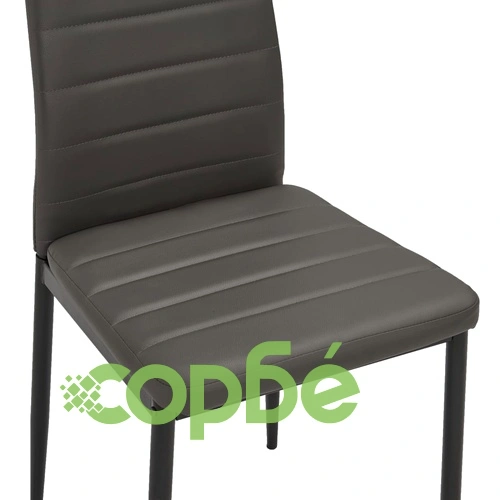 3054147  5 Piece Dining Set Faux Leather Grey(248300+282582) ➤ топ цена ➤ sorbe.bg