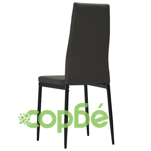 3054147  5 Piece Dining Set Faux Leather Grey(248300+282582) ➤ топ цена ➤ sorbe.bg