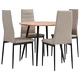 3054151  5 Piece Dining Set Faux Leather Cappuccino(248300+282586)
