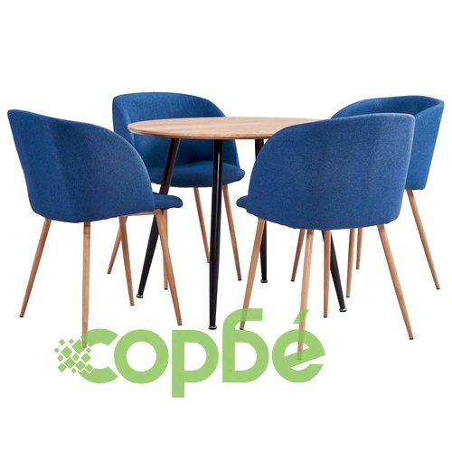 Трапезен комплект, 5 части, текстил, син ➤ топ цена ➤ sorbe.bg