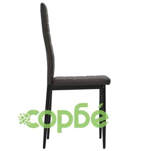 3054187  5 Piece Dining Set Faux Leather Grey(248303+282582) ➤ топ цена ➤ sorbe.bg