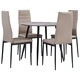 3054191  5 Piece Dining Set Faux Leather Cappuccino(248303+282586)