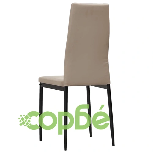 3054191  5 Piece Dining Set Faux Leather Cappuccino(248303+282586) ➤ топ цена ➤ sorbe.bg