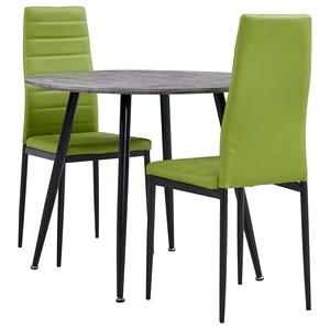 Трапезен комплект от 3 части, изкуствена кожа, зелено лайм