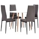 3054227  5 Piece Dining Set Faux Leather Grey(248306+282582)