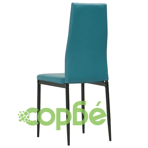 3054232  3 Piece Dining Set Faux Leather Sea Blue(248306+282587) ➤ топ цена ➤ sorbe.bg