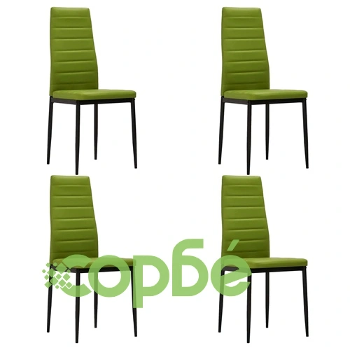 Трапезен комплект от 5 части, изкуствена кожа, зелено лайм  ➤ топ цена ➤ sorbe.bg