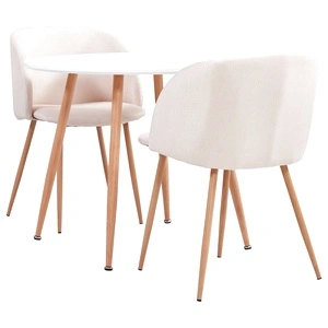 Трапезен комплект, 3 части, текстил, кремав