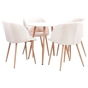 Трапезен комплект, 5 части, текстил, кремав