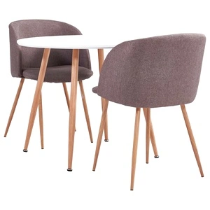 Трапезен комплект, 3 части, текстил, кафяв