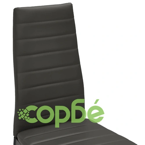 3054267  5 Piece Dining Set Faux Leather Grey(248309+282582) ➤ топ цена ➤ sorbe.bg