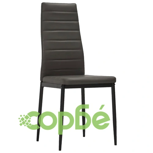 3054267  5 Piece Dining Set Faux Leather Grey(248309+282582) ➤ топ цена ➤ sorbe.bg