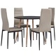 3054271  5 Piece Dining Set Faux Leather Cappuccino(248309+282586)