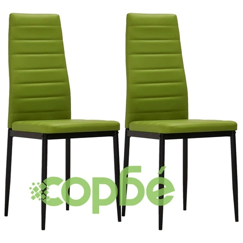 Трапезен комплект от 3 части, изкуствена кожа, зелено лайм ➤ топ цена ➤ sorbe.bg