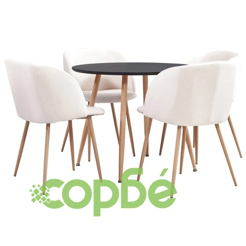 Трапезен комплект, 5 части, текстил, кремав ➤ топ цена ➤ sorbe.bg