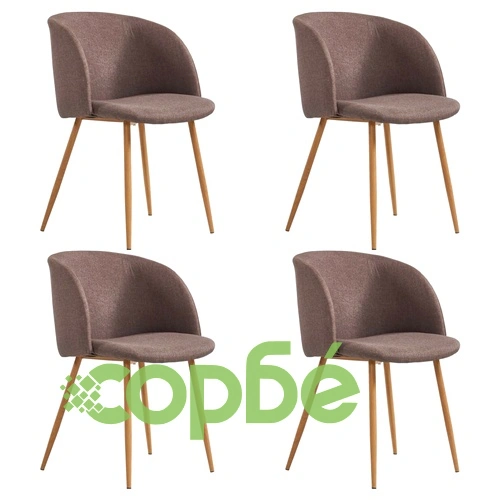 Трапезен комплект, 5 части, текстил, кафяв ➤ топ цена ➤ sorbe.bg