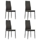 3054307  5 Piece Dining Set Faux Leather Grey(248312+282582)