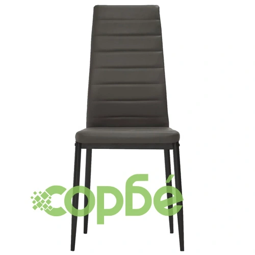 3054307  5 Piece Dining Set Faux Leather Grey(248312+282582) ➤ топ цена ➤ sorbe.bg