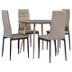3054311  5 Piece Dining Set Faux Leather Cappuccino(248312+282586)