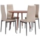 3054351  5 Piece Dining Set Faux Leather Cappuccino(248315+282586)