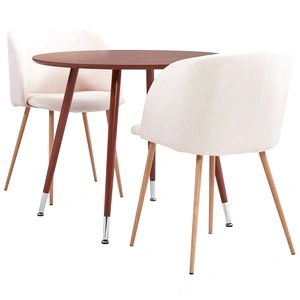 Трапезен комплект, 3 части, текстил, кремав