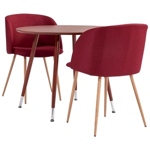 Трапезен комплект, 3 части, текстил, виненочервен