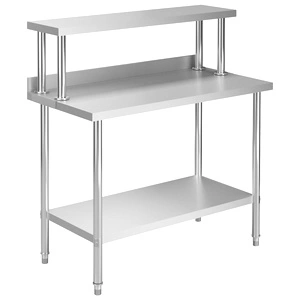 Кухненска работна маса с рафт 120x60x120 см неръждаема стомана
