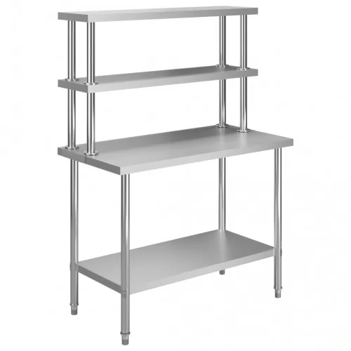 Кухненска работна маса с рафт 120x60x150 см неръждаема стомана ➤ топ цена ➤ sorbe.bg