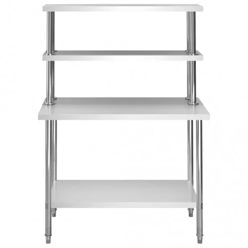 Кухненска работна маса с рафт 120x60x150 см неръждаема стомана ➤ топ цена ➤ sorbe.bg