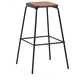 Бар табуретки, 4 бр, черни, бор масив и стомана