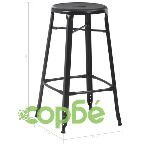 Бар табуретки, 6 бр, черни, стомана ➤ топ цена ➤ sorbe.bg