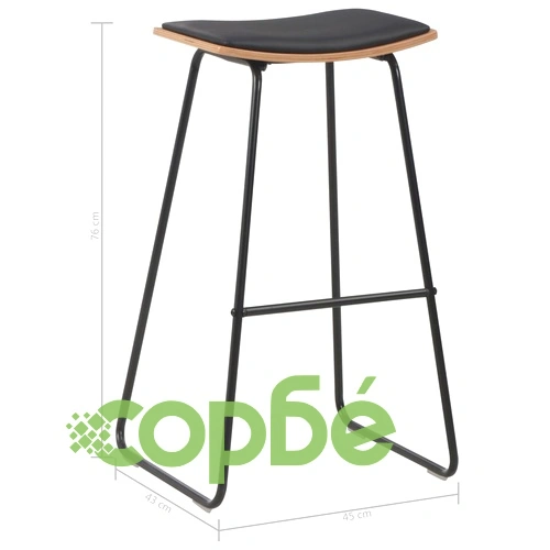 Бар табуретки, 6 бр, черни, изкуствена кожа ➤ топ цена ➤ sorbe.bg