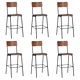Бар табуретки, 6 бр, твърд шперплат, стомана