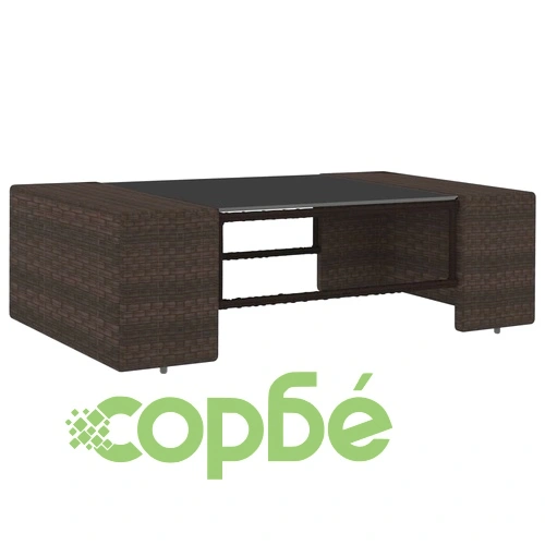 Градински комплект, 7 части, кафяв полиратан ➤ топ цена ➤ sorbe.bg