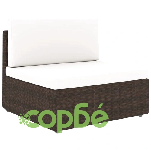 Градински комплект, 7 части, кафяв полиратан ➤ топ цена ➤ sorbe.bg