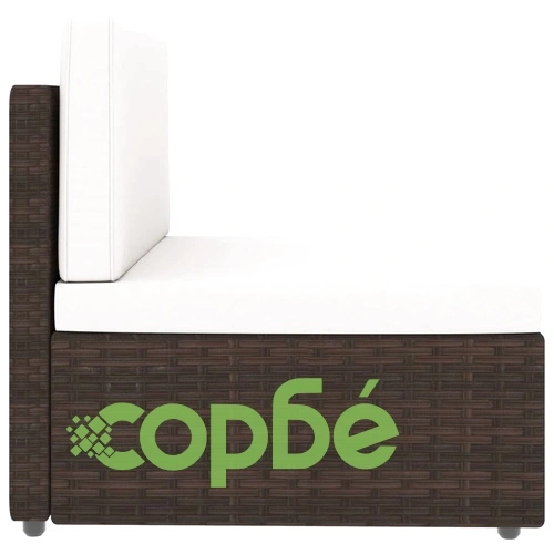 Градински комплект, 7 части, кафяв полиратан ➤ топ цена ➤ sorbe.bg