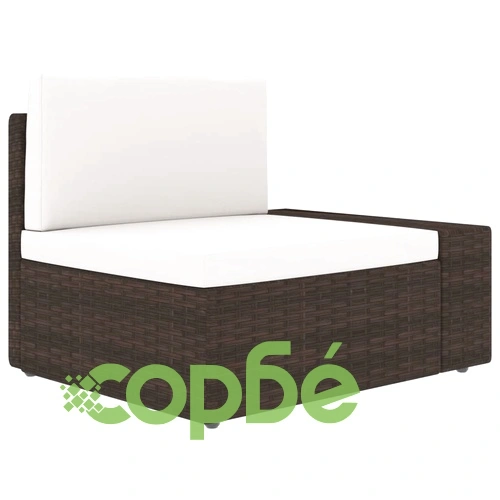 Градински комплект, 7 части, кафяв полиратан ➤ топ цена ➤ sorbe.bg