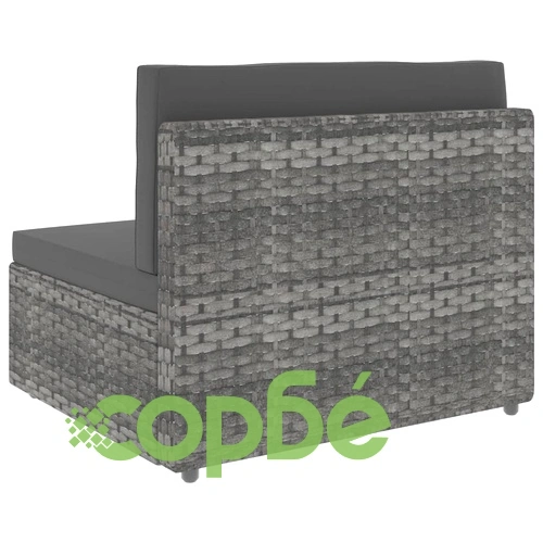 Градински комплект за отдих, 7 части, полиратан, сив ➤ топ цена ➤ sorbe.bg