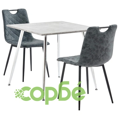 Трапезен комплект от 3 части, изкуствена кожа, черен ➤ топ цена ➤ sorbe.bg