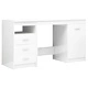 Бюро, бял гланц, 140x50x76 см, инженерно дърво